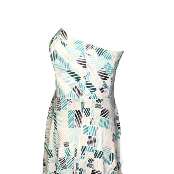 NWOT Black House White Market High Low Strapless Dress with Shash - Picture 9 of 11